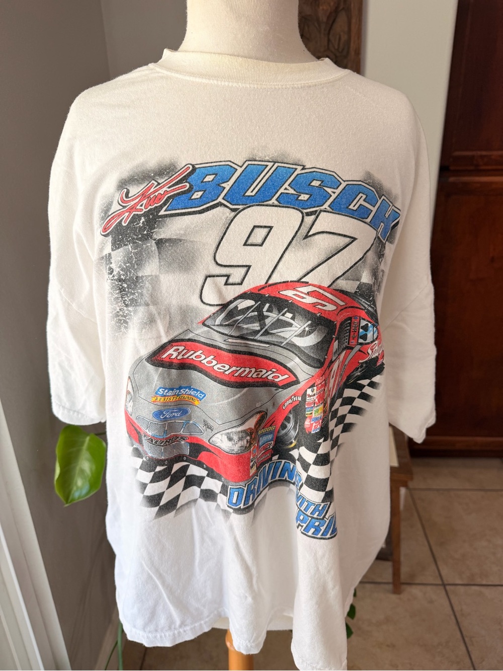 Vintage Kurt Busch #97 Rubbermaid NASCAR Racing T-Shirt